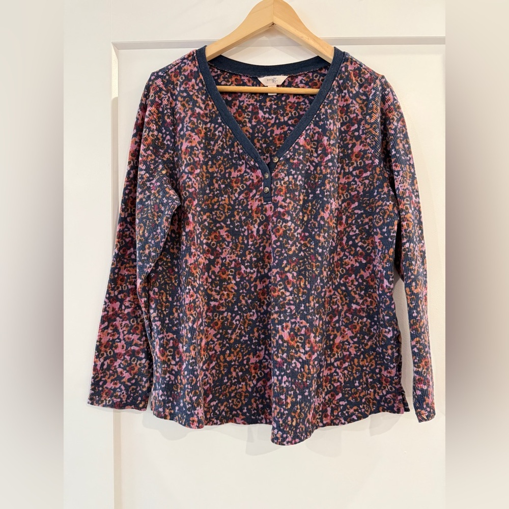 Terra & Sky Blue Pink Floral Long Sleeve Blouse
